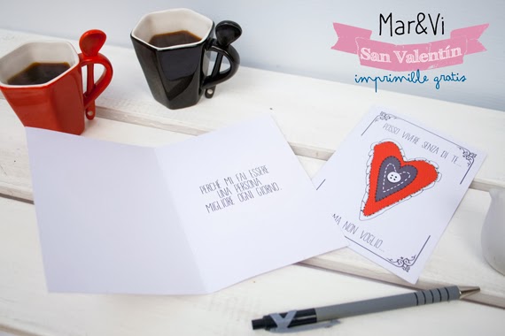 Tarjeta de San Valentín para imprimir gratis