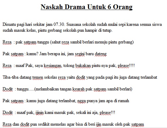 Contoh Drama Anekdot 7 Orang Kerkosa