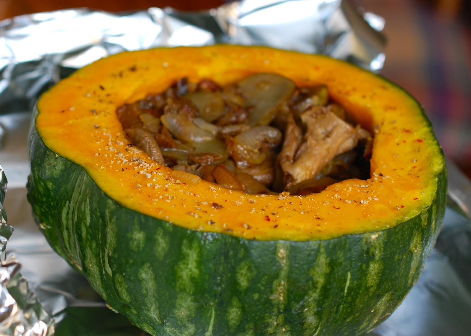 Cooking with Larue Kabocha Squash with Sunchokes, Mushrooms & Cheese