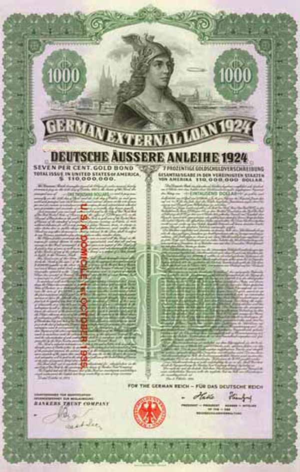 G. H. LaBarre Galleries, Inc. Collectible Stocks & Bonds German Dawes