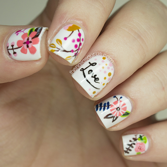 Freehand Nail Art Inspired by LucyDarlingPrints The Nailasaurus