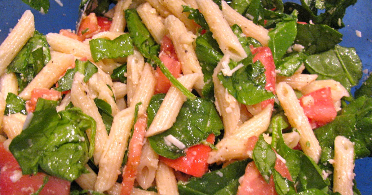 Rita's Recipes Spinach Pasta Salad with Asiago Cheese