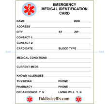 Free Printable Medical Id Wallet Card
