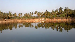 Pond in front of the Banashankari temple