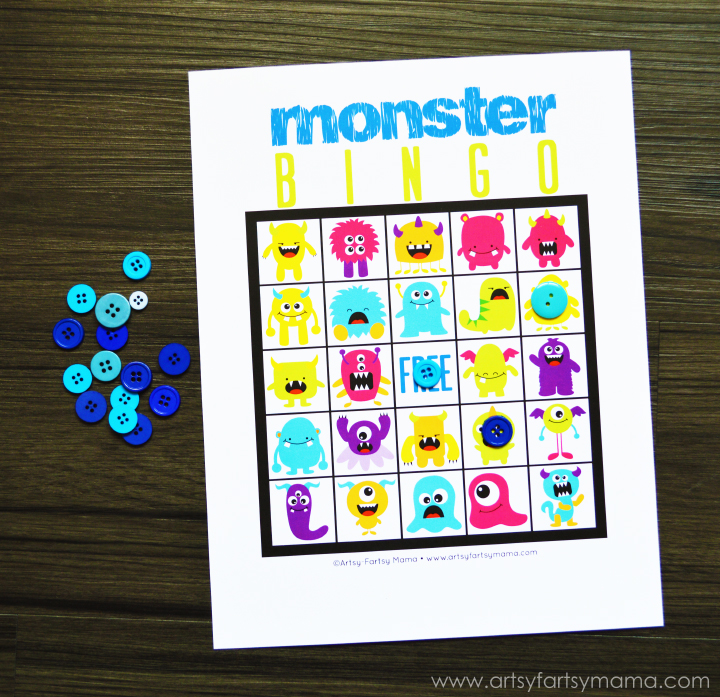 Free Printable Monster Bingo at artsyfartsymama.com