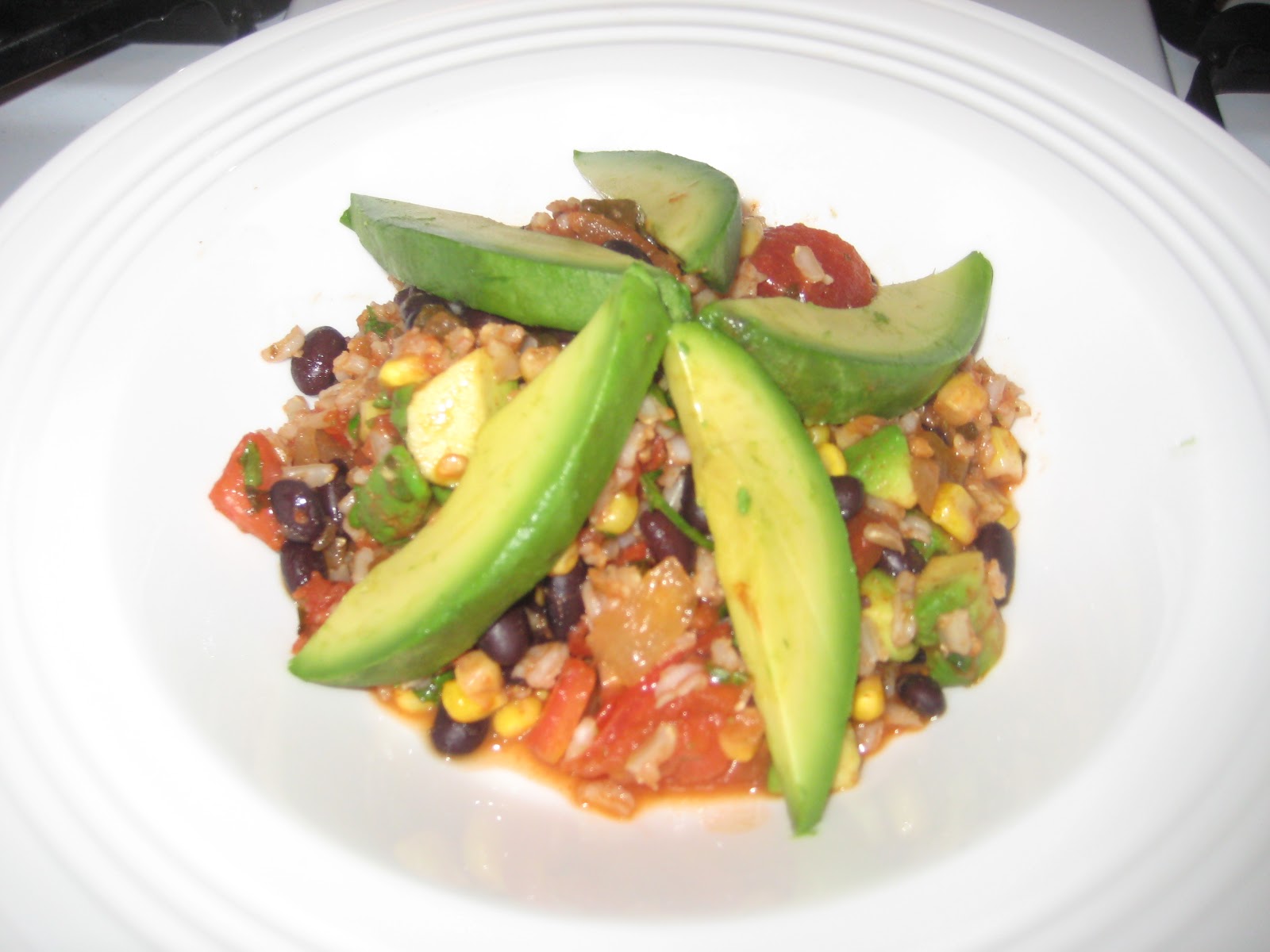 Eat, Decorate, Love. Brown Rice with Black Beans & Salsa