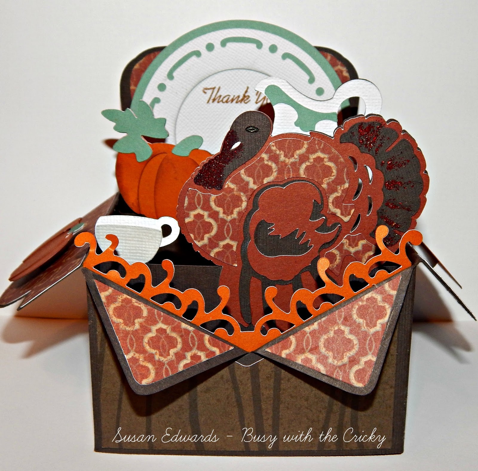 Thanksgiving Thank You Box Card Busy with the Cricky