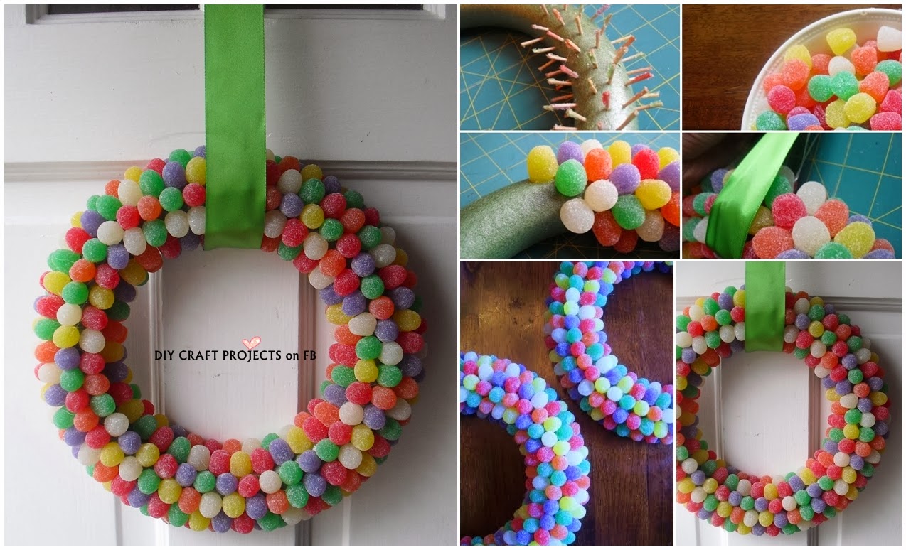 DIY Gummy Gumdrops Wreath DIY Craft Projects