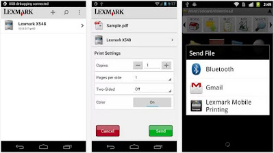 Окно программы Lexmark Mobile Printing