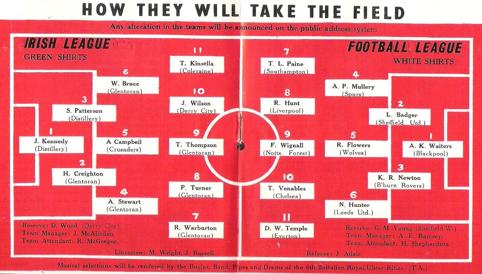 Irish League Footballing Greats Irish League Representative Match