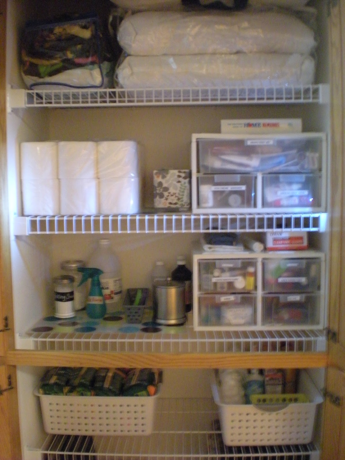 Natural Homemade Living Organizing Linen and Storage Closets
