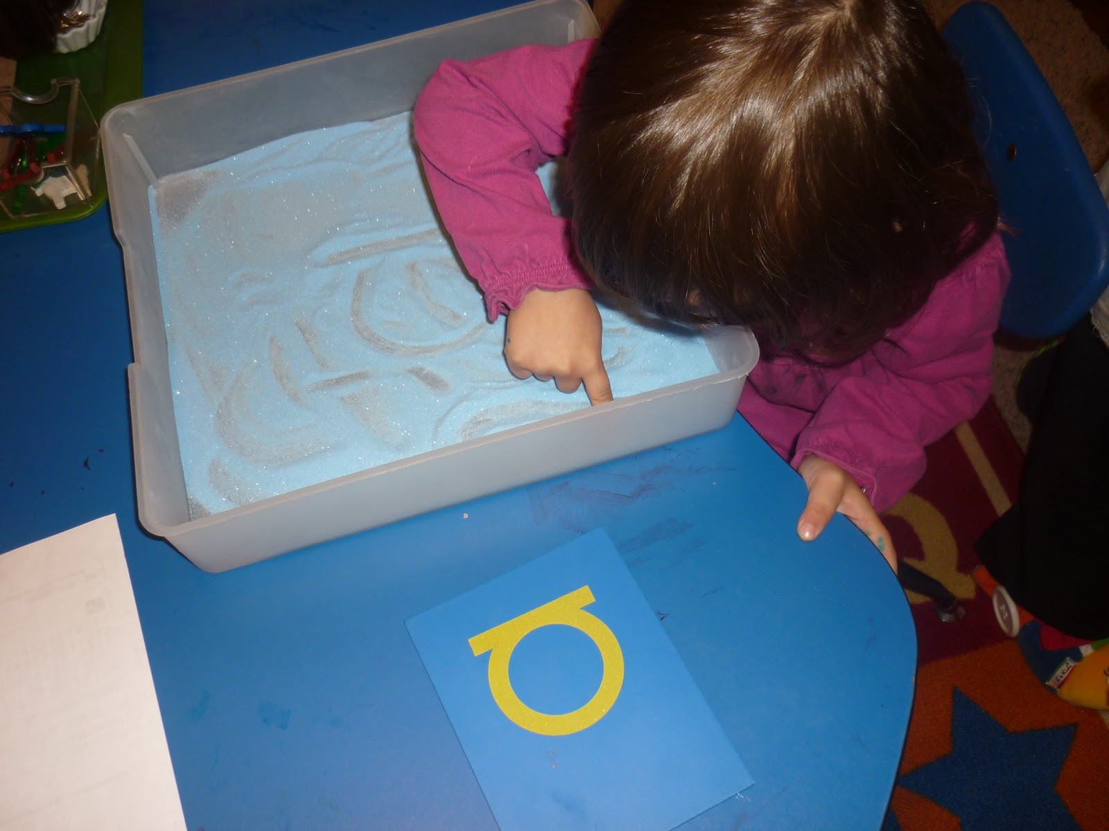 Sand tray for letter tracing. Sand projects, Alphabet and numbers