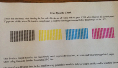 Brother MFC J470DW Print Quality Test