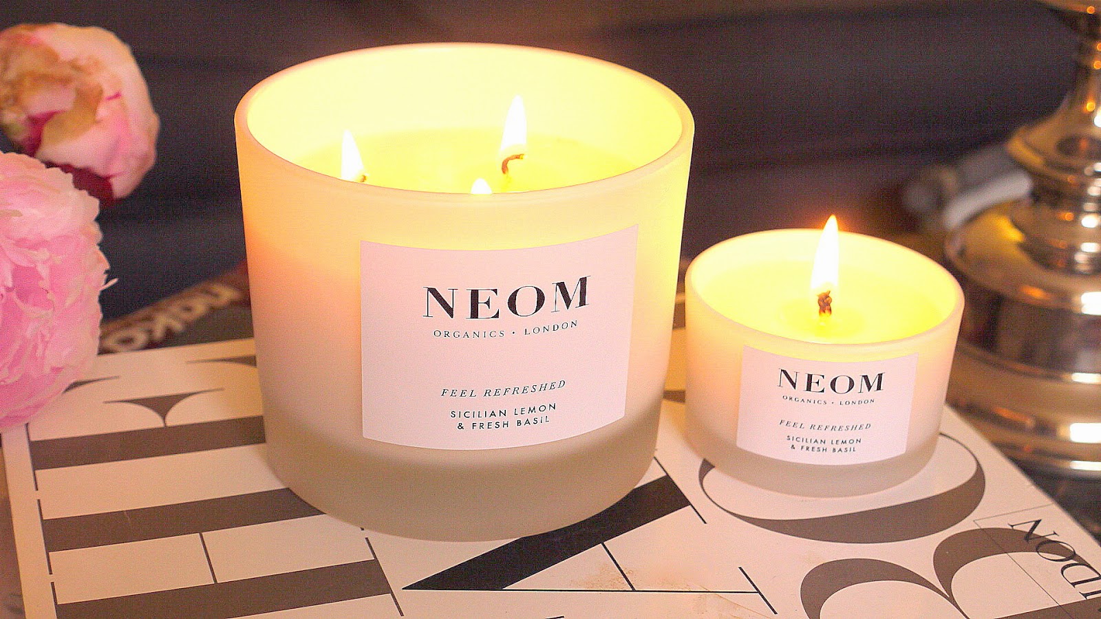 The Candle Series .. Neom Sicilian Lime and Fresh Basil frankie amelia