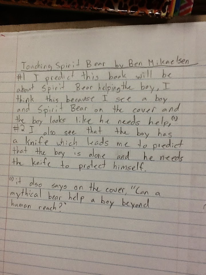 Life in 4B...: Introducing Touching Spirit Bear: Making Predictions