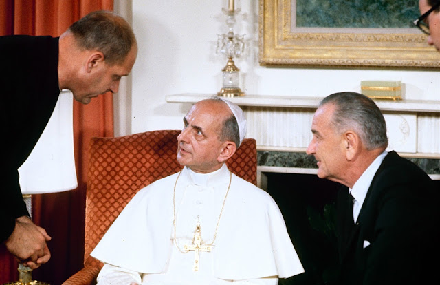 Check Out What Pope Paul VI and Lyndon B. Johnson Looked Like  on 10/16/1955 