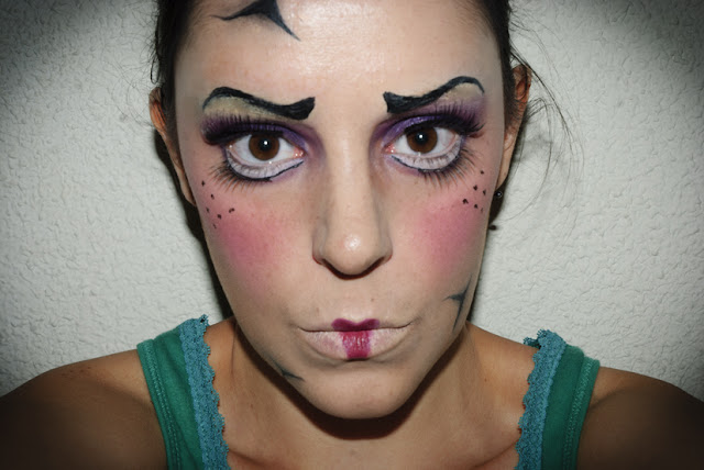 Maquillaje Halloween 1: Muñeca, Halloween Make up 1: Doll, special effects, efectos especiales, Silvia Quirós
