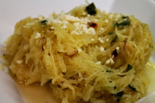 Spaghetti squash with sage and brown butter