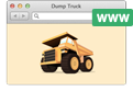 Dump Truck in een web browser