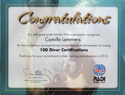 100 diver certifications in 2012