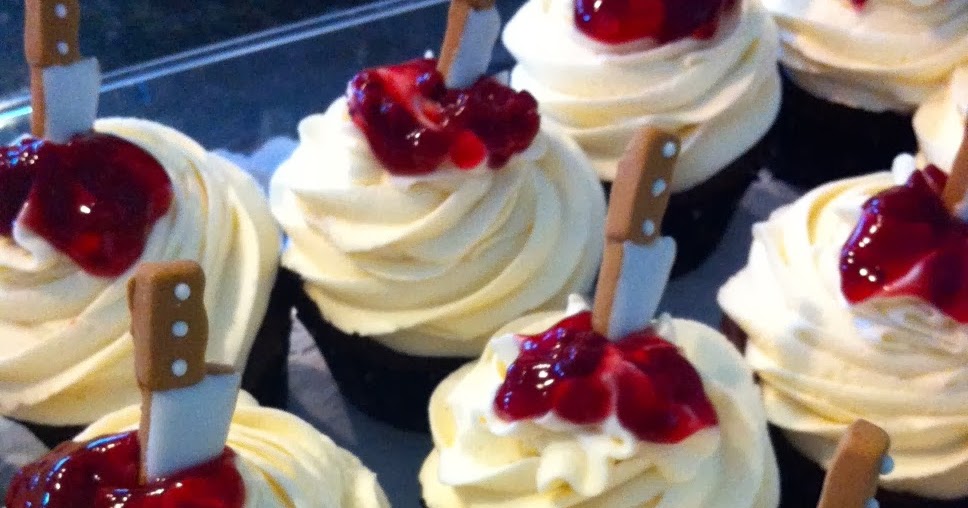 The Preppy Hostess Bloody Knife Cupcakes