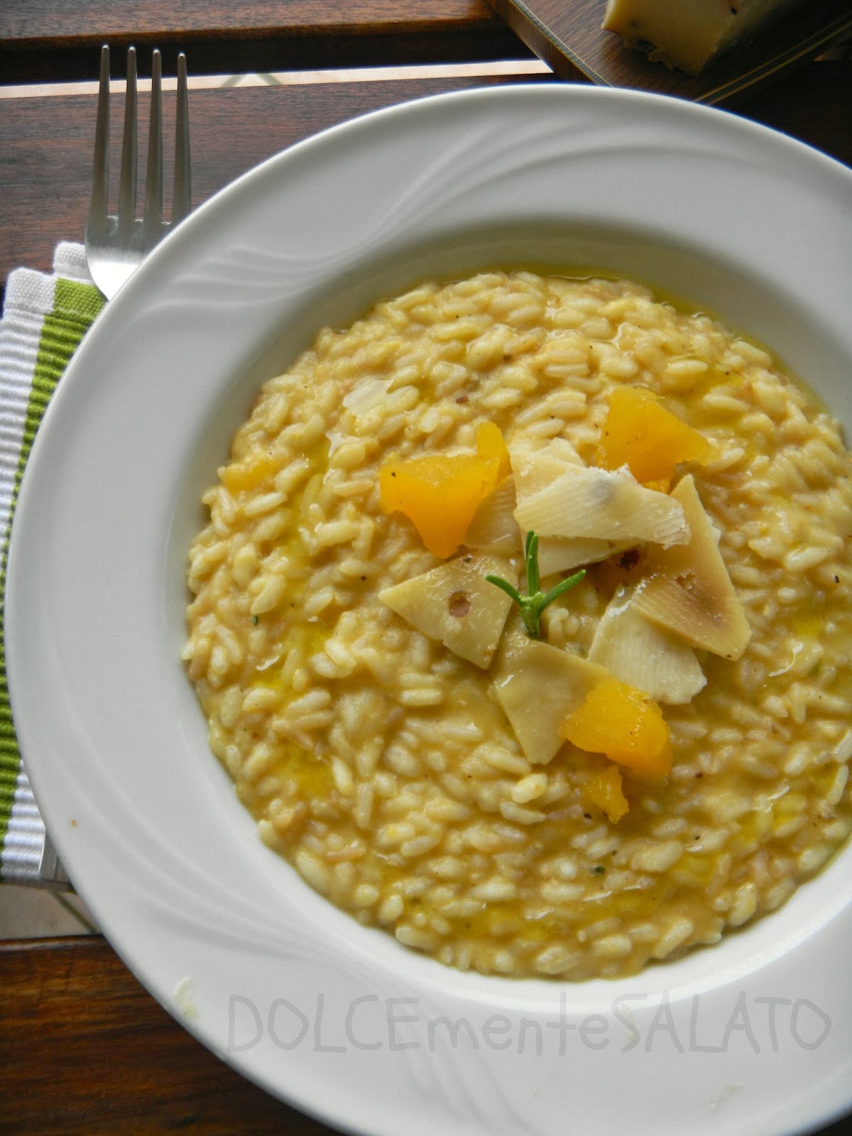 DOLCEmente SALATO Risotto con zucca, nocciole e formaggio al pepe rosa