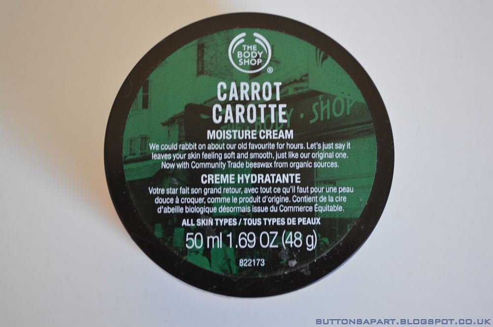 Buttons Apart the body shop carrot moisture cream
