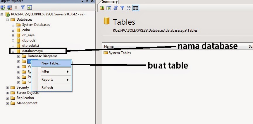 Membuat Database Di Sql Server | membuat database dan table di sql server 2005 rozidotnet Membuat Database Di Sql Server | membuat database dan table di sql server 2005 rozidotnet