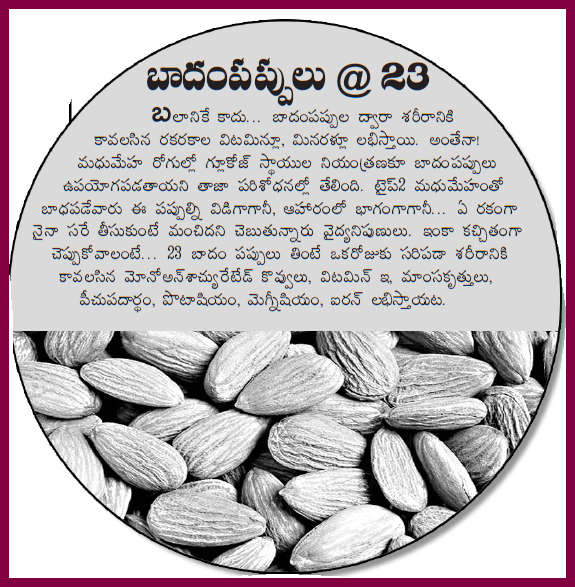 TELUGU WEB WORLD DAILY EAT BADAM NOs 23 GIVES FULL DAY HEALTH AND