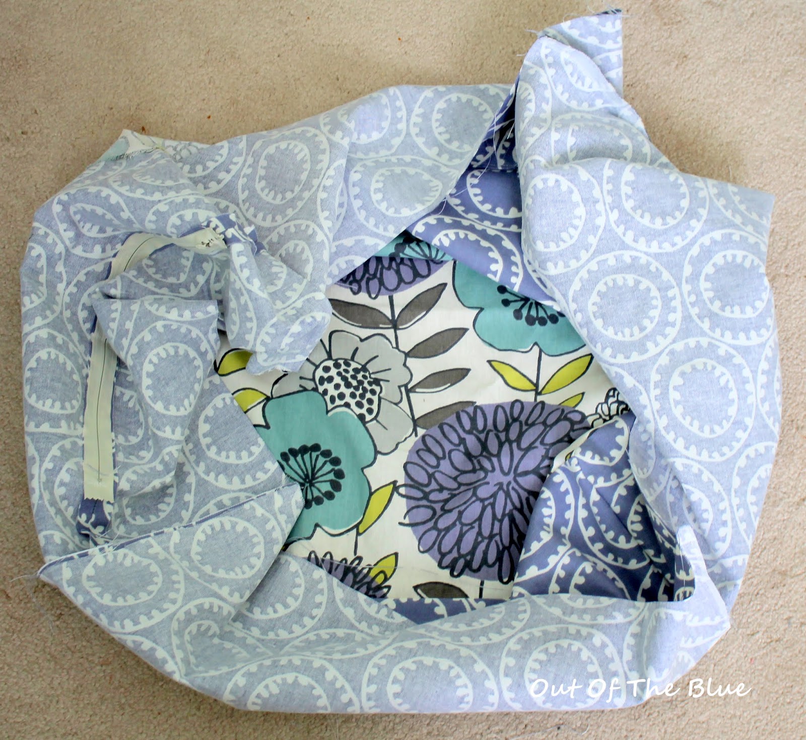 Out Of The Blue Bean Bag Cubes a story and a tutorial