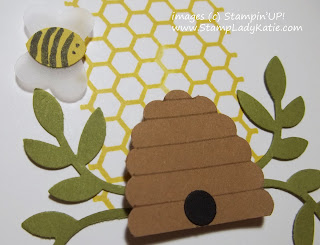Punch Art Bee card made with the Honeycomb Stamp from Stampin'UP!'s July My Paper Pumpkin Craft Kit