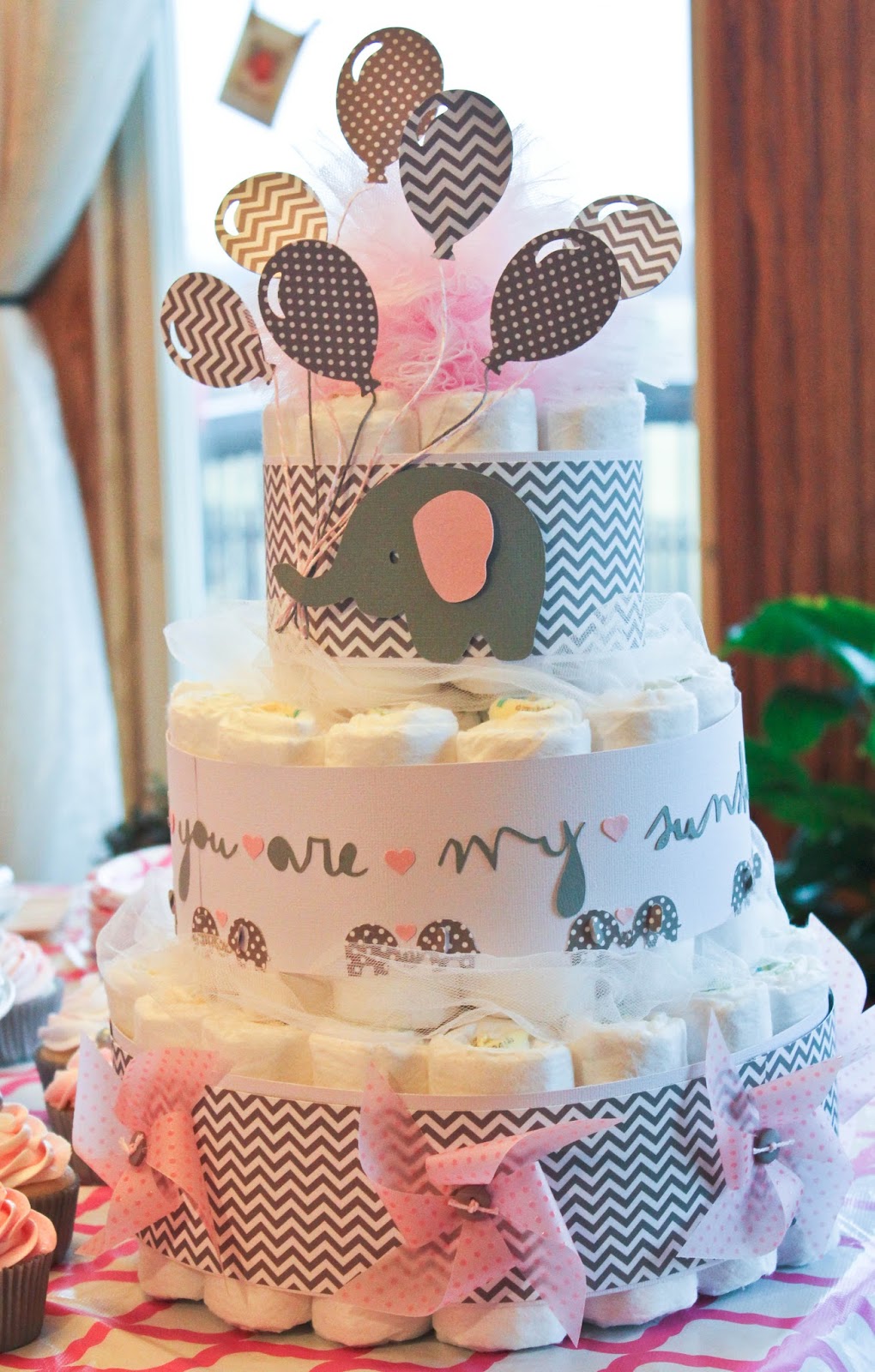 Something From Cassie Elephant Diaper Cake