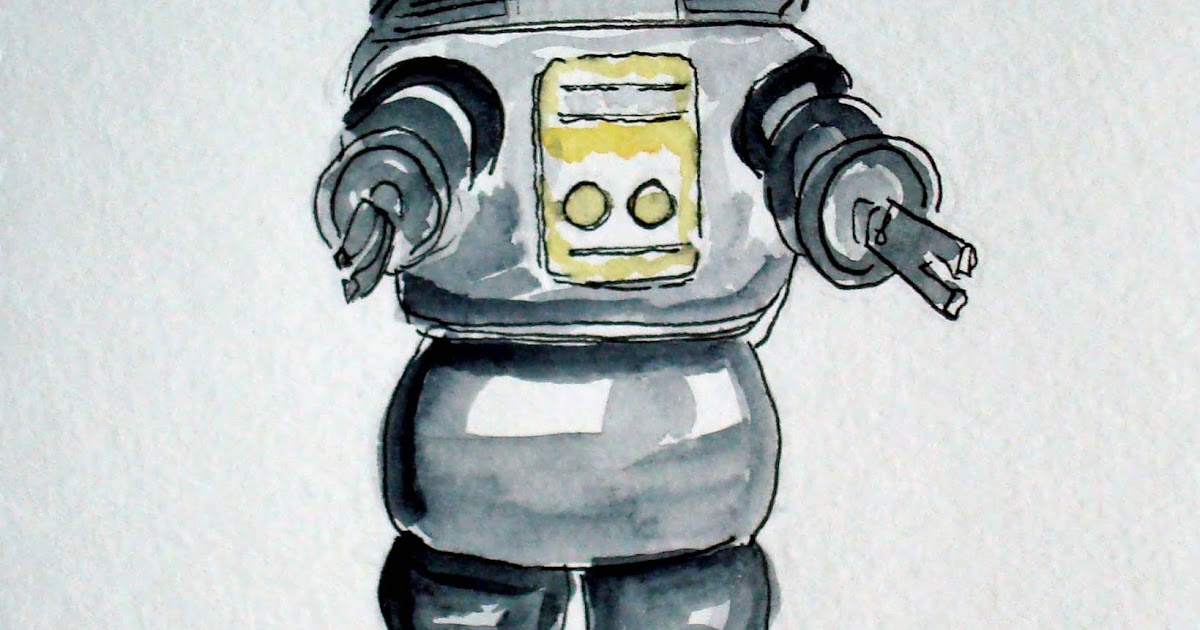 Urban Sketchers Seattle: Robby the Robot - EMP