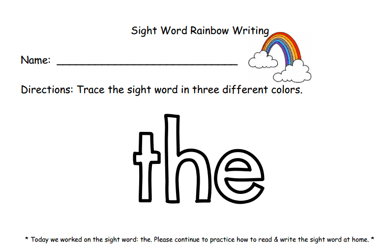 Kinder Swag: Rainbow Writing Sight Word Practice