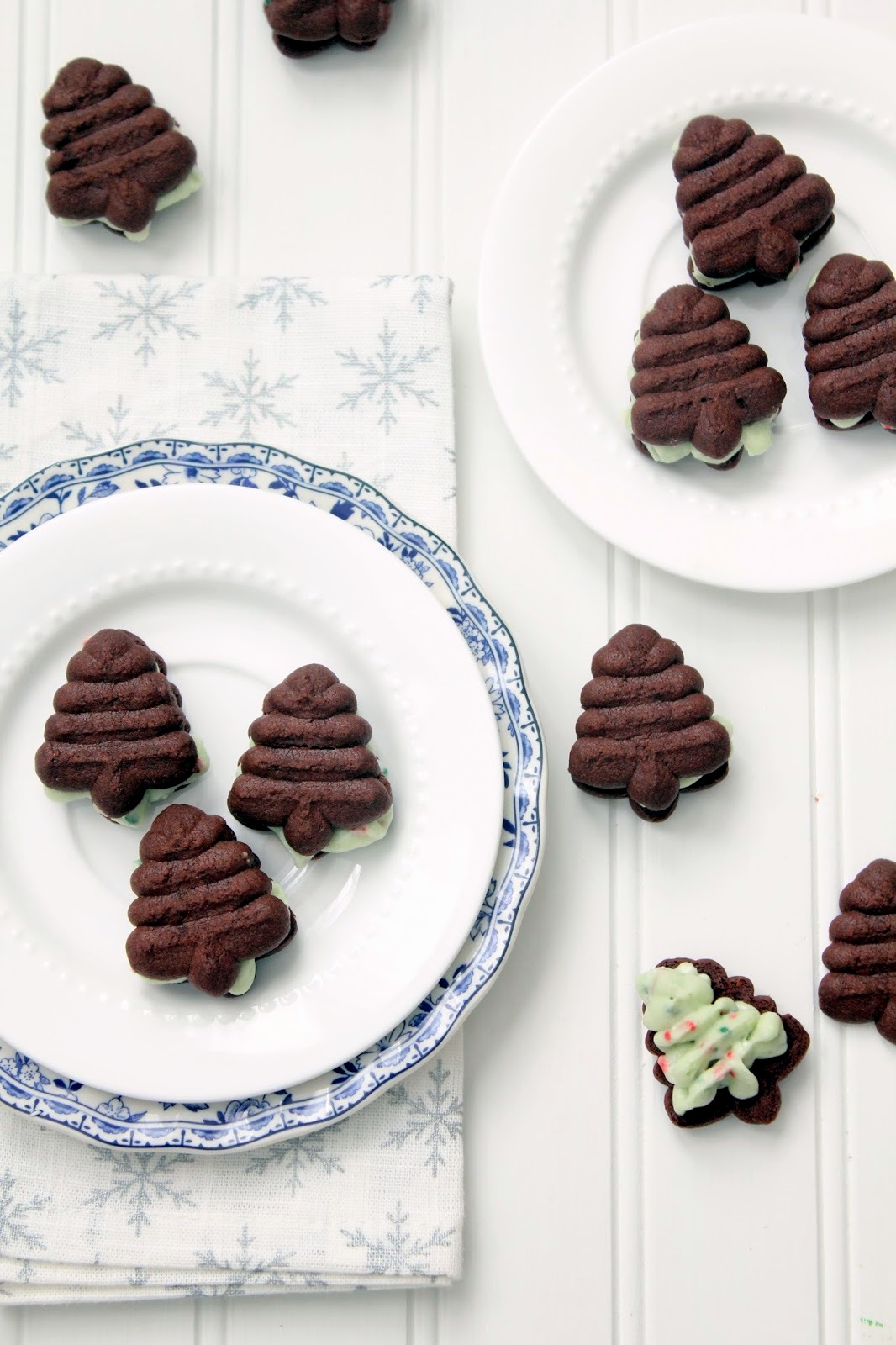 Cherry Tea Cakes Christmas Tree Sandwich Cookies