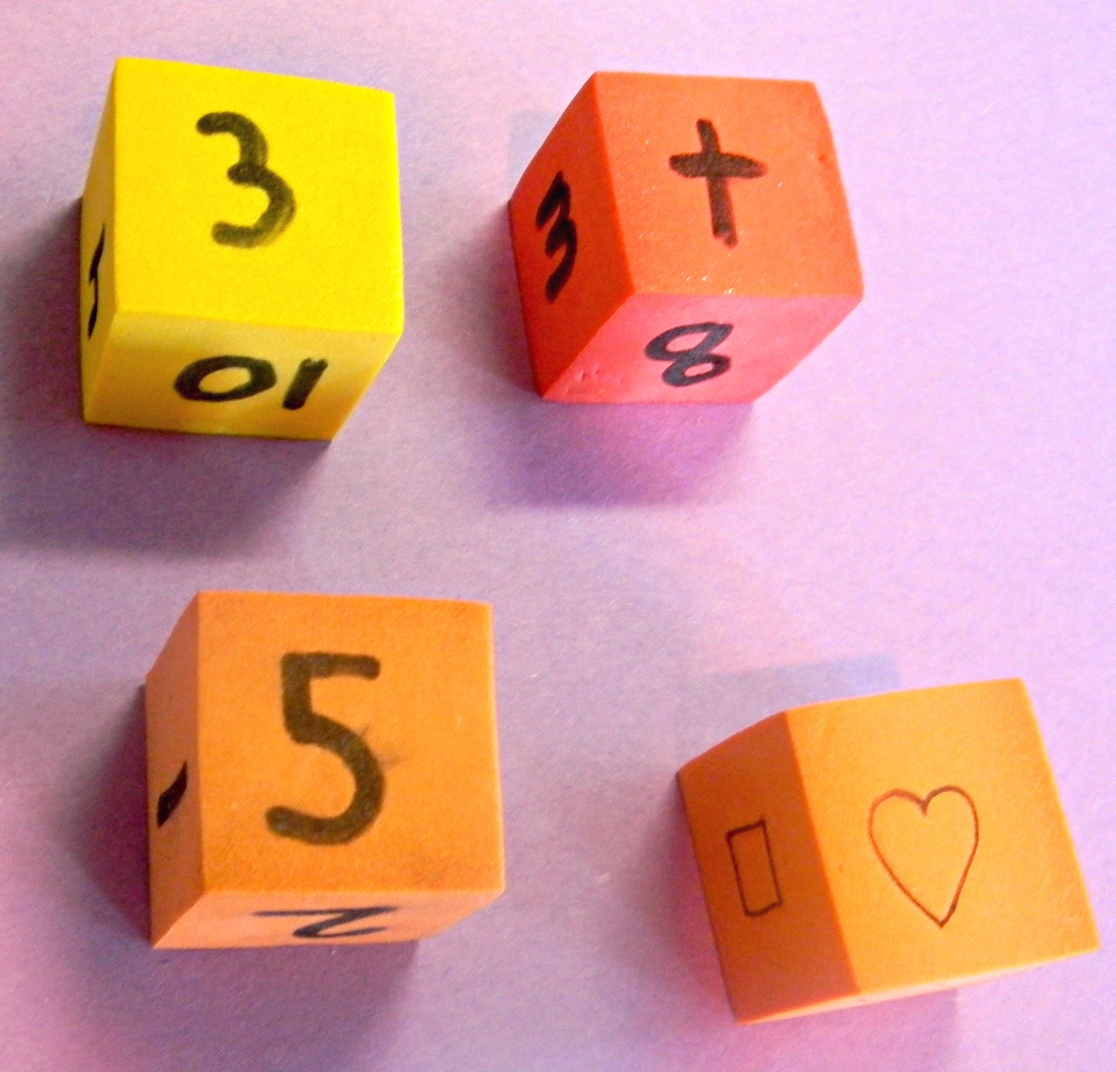 Create, Play, Teach Blocks turned into learning dice
