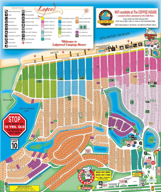 Lakewood Campground Myrtle Beach South Carolina Resort map