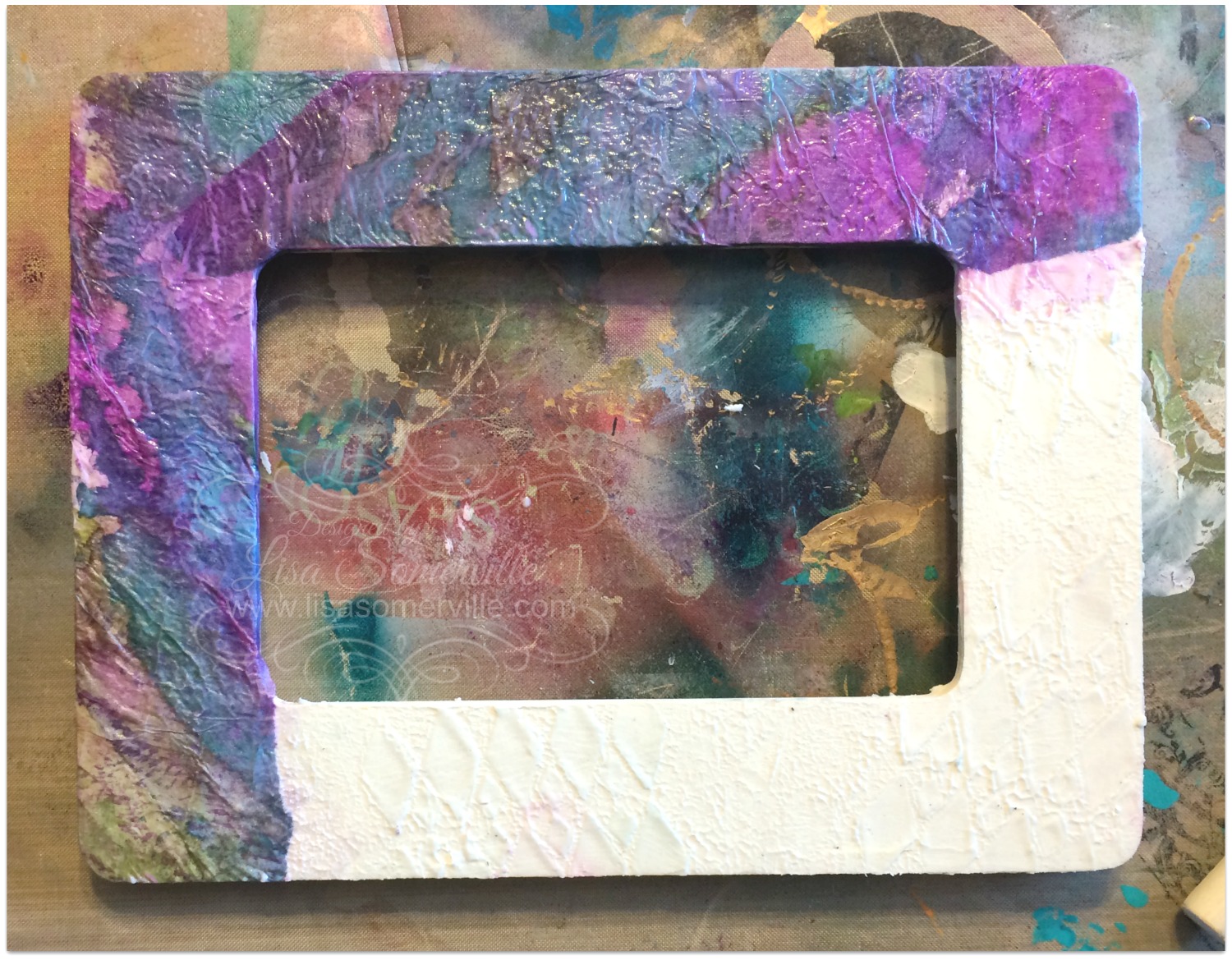 Designs by Lisa Somerville Alcohol Ink Mixed Media Altered Frame Tutorial