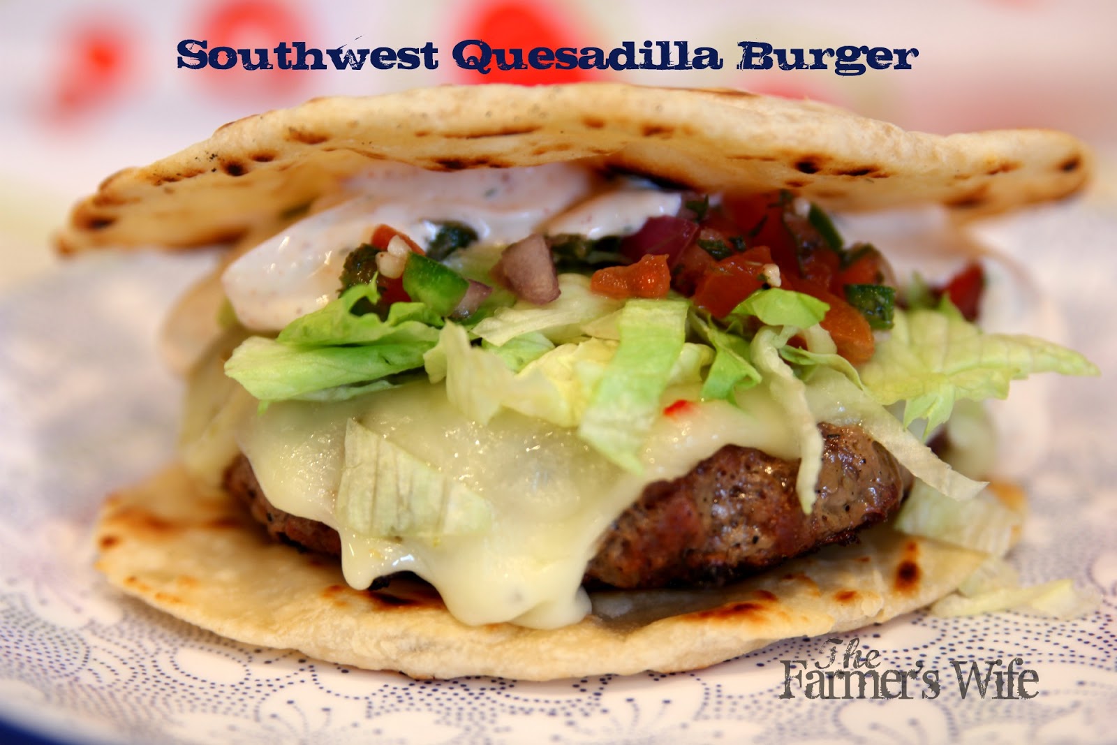 The Farmer's Wife Southwest Quesadilla Burger
