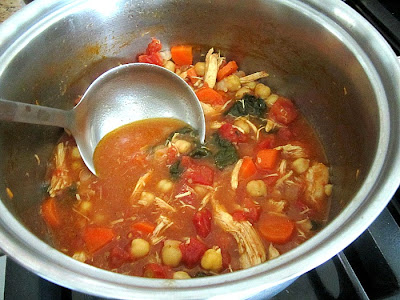 soup moroccan chicken chickpeas garam masala kale