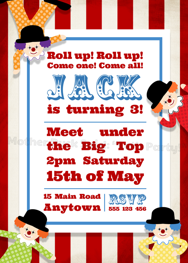 mother duck said lets party circus party invitations and printables