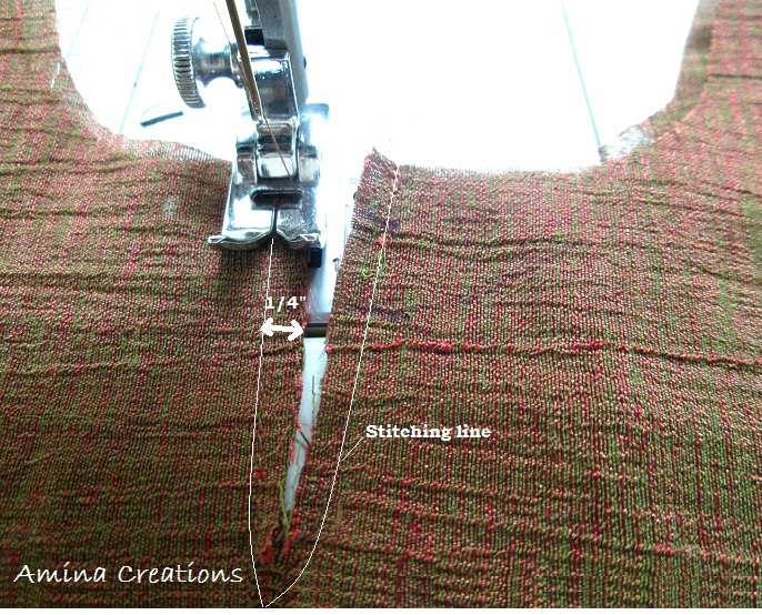 AMINA CREATIONS HOW TO STITCH A BACK NECK OPENING