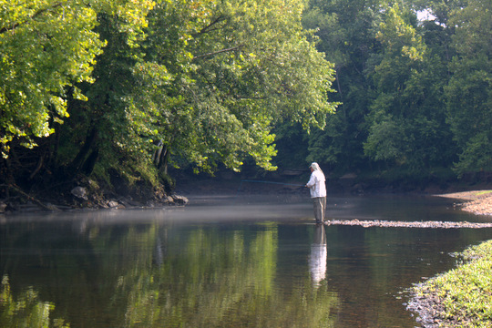 Fly fishing the Caney Fork River