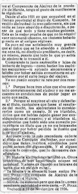Carta de Pedro Pinar a Salvador Mollá, La Verdad, noviembre de 1926 (2)