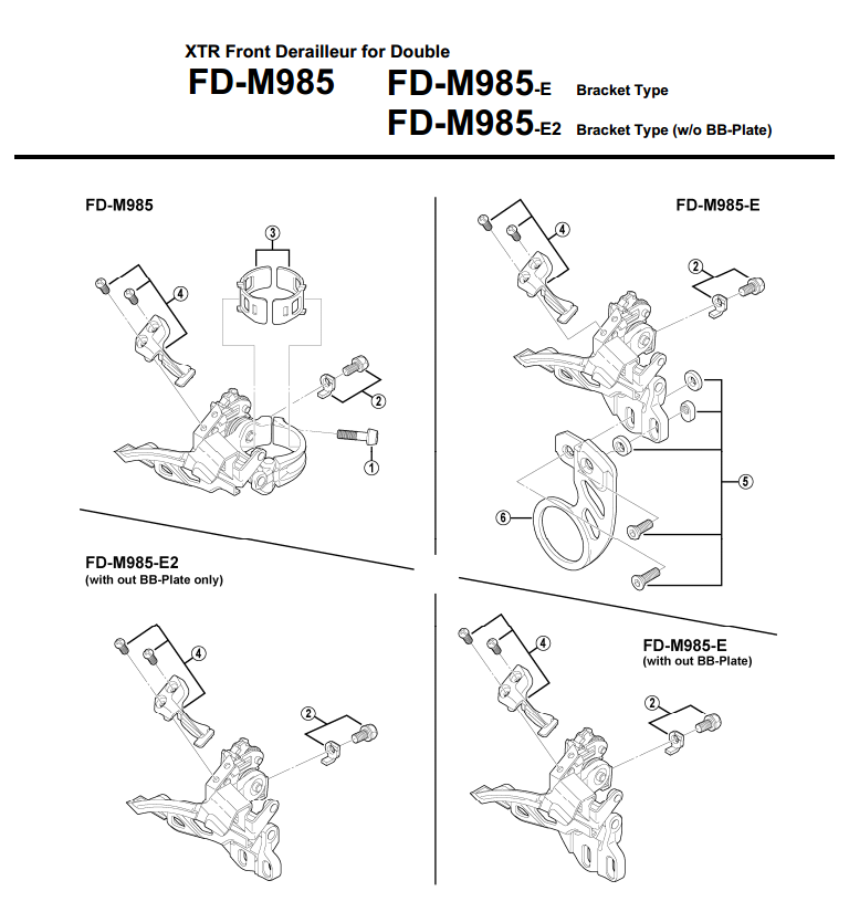 shimano e type front derailleur