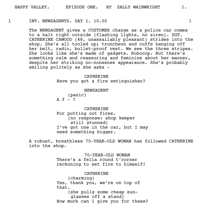 Alex Newman BTEC Media BBC Script Analysis Character Introduction