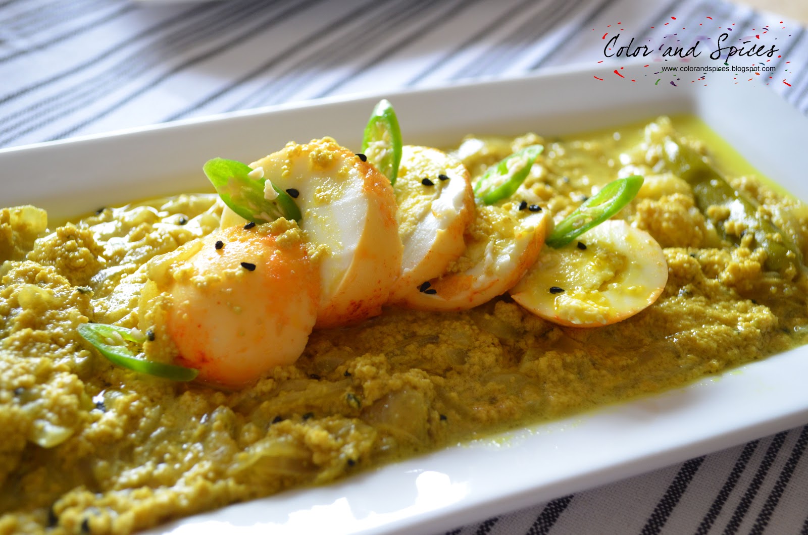 Color and Spices Dim Posto...(egg with poppy seed paste)