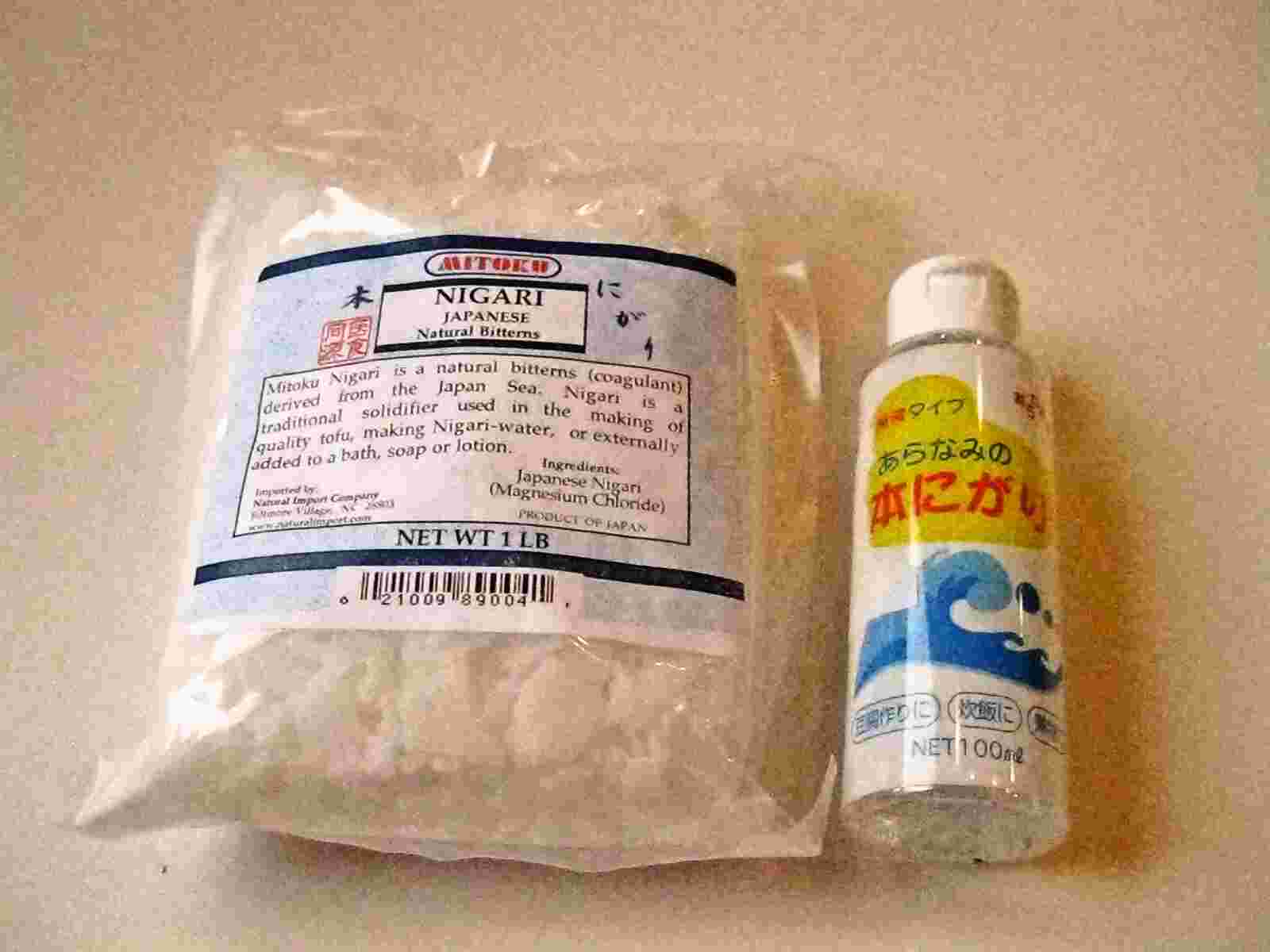 Recipes for Tom Nigari tofu coagulant