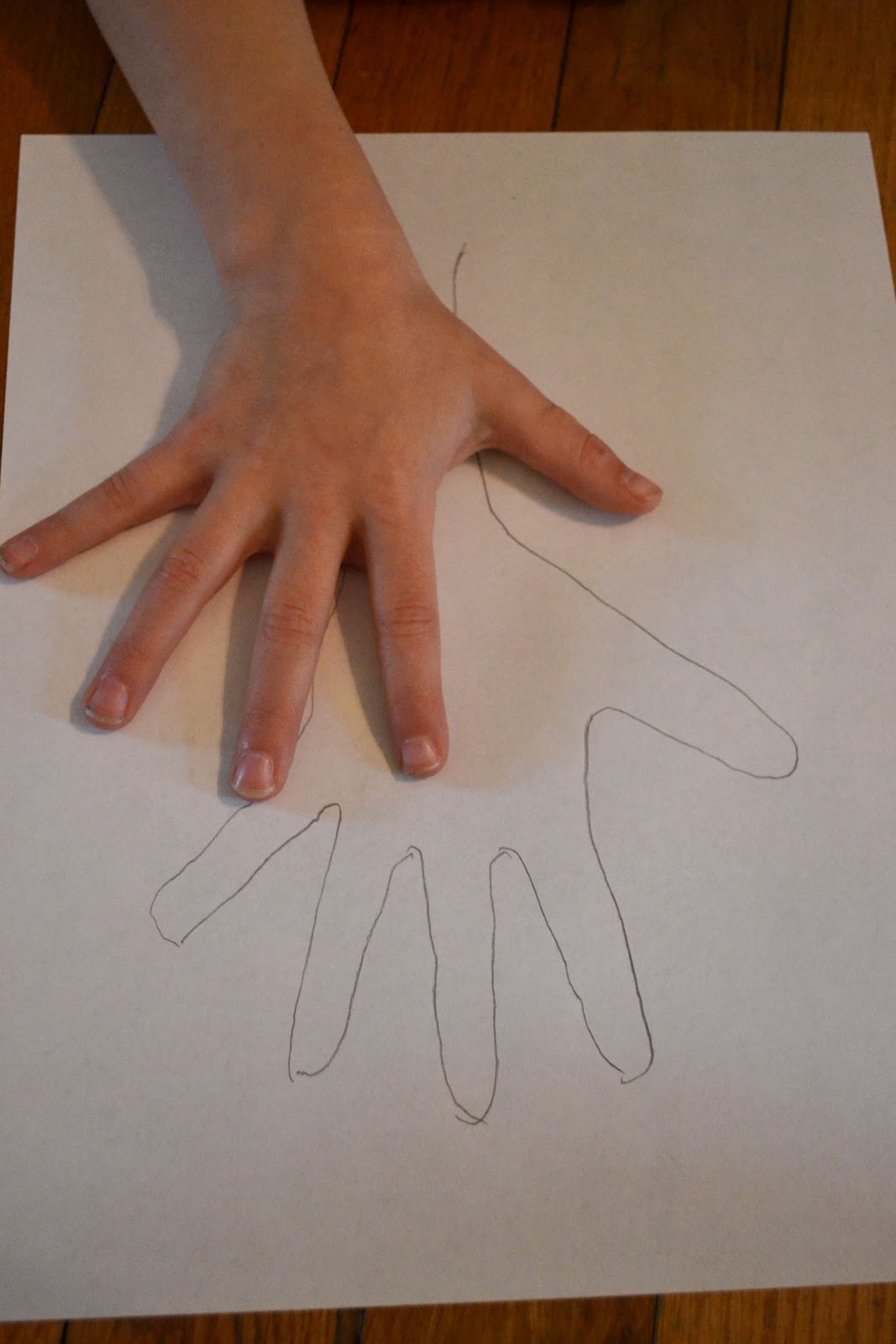 First they traced there hand in each square (a few needed help