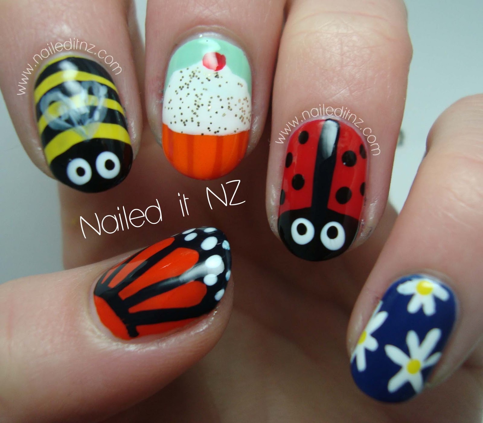 Skittle nail art children's version!